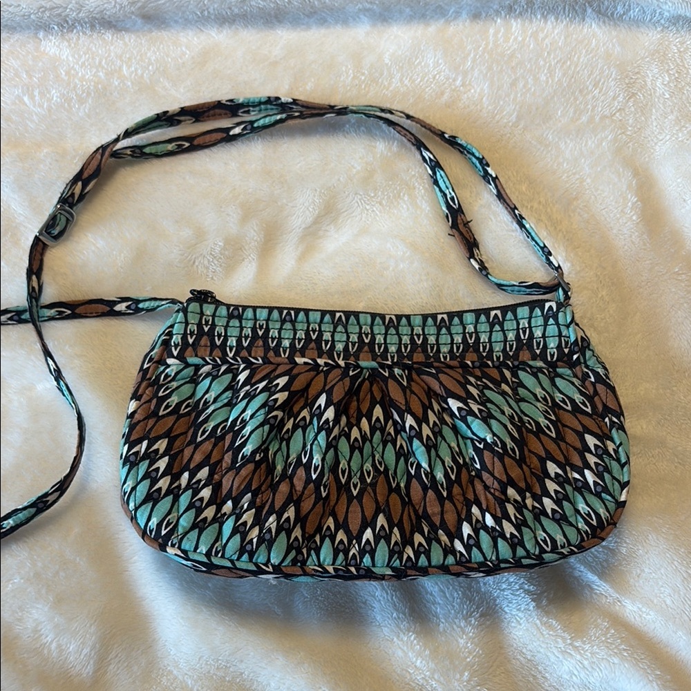 Vera Bradley Brown and Blue Crossbody Bag